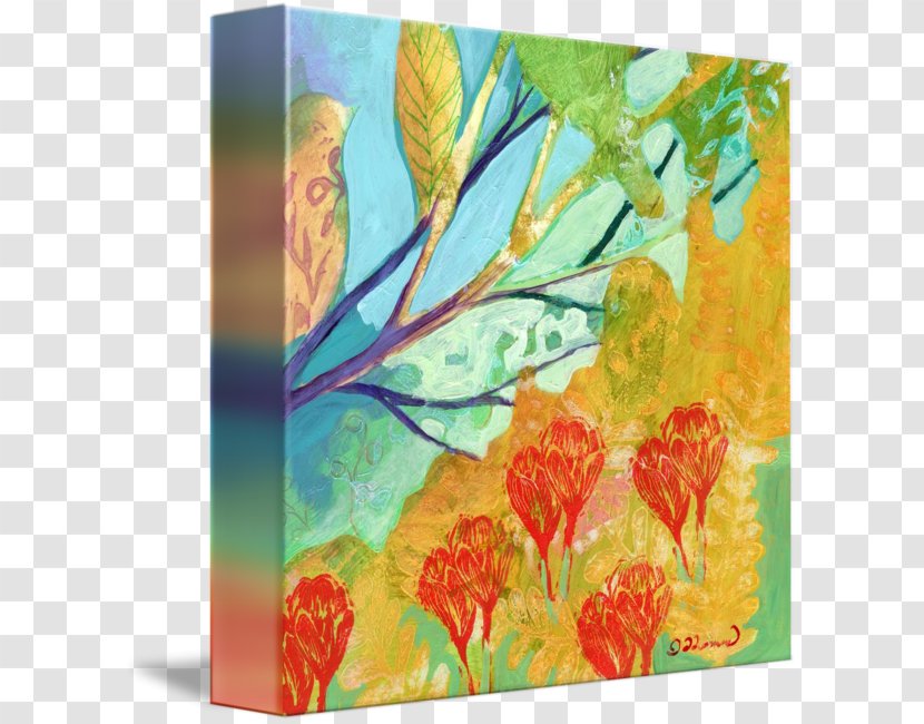 Watercolor Painting Acrylic Paint Gallery Wrap - Canvas - Forest Leaves Transparent PNG