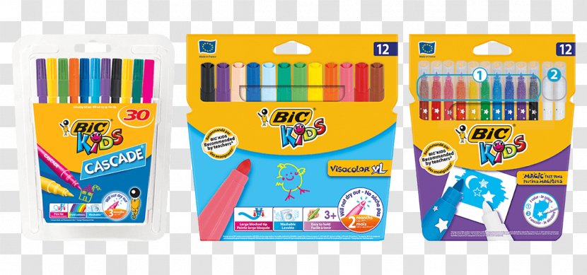 Ballpoint Pen Marker BIC Kids Visa XL Assorted Coulouring Felt Tip Pens - Fabercastell - Markers Transparent PNG