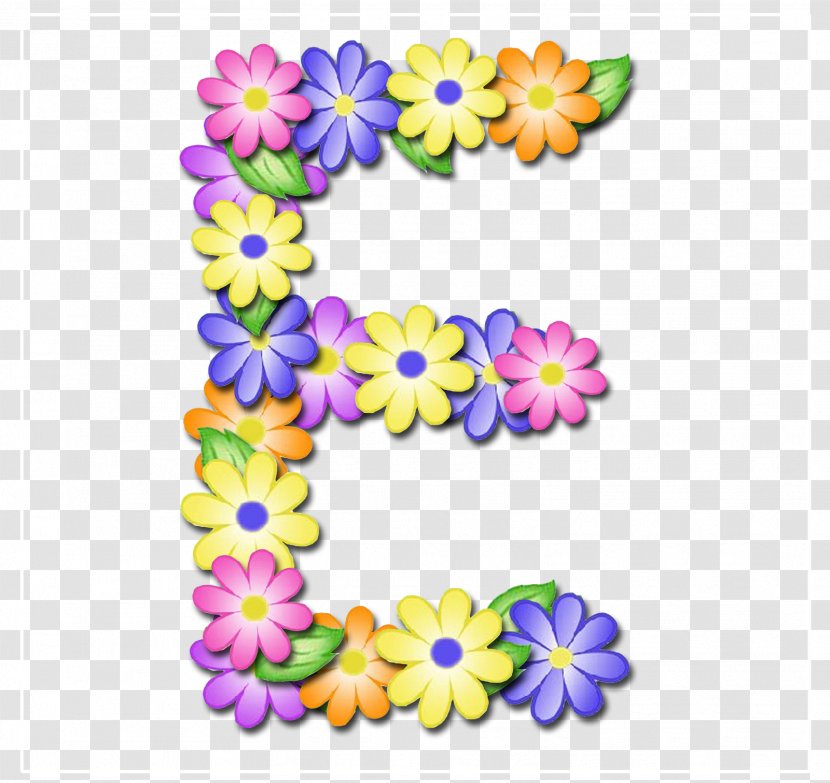Alphabet Letter Flower Clip Art Transparent PNG