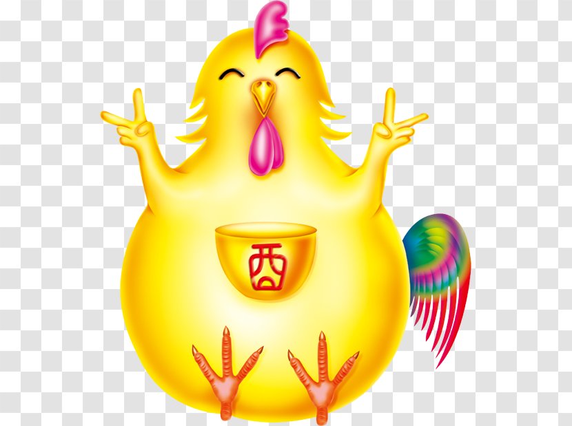 Yellow-hair Chicken Little Yellow Rooster Cartoon Transparent PNG