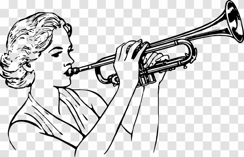 Trumpeter Musician Bugle Clip Art - Watercolor - Trumpet Transparent PNG