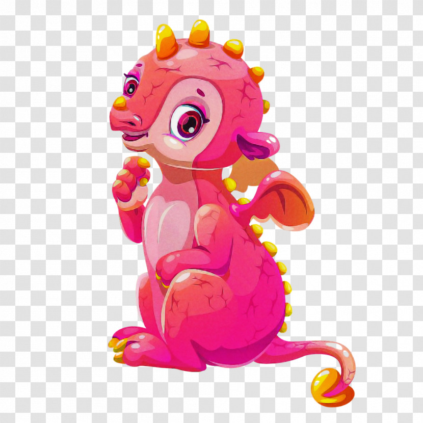 Pink Toy Animal Figure Cartoon Magenta Transparent PNG