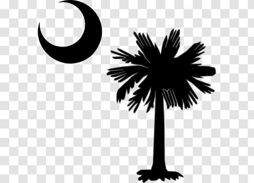 Flag Of South Carolina Sabal Palm Trees Decal - Moon Tree Silhouette Transparent PNG