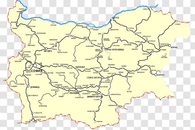 Rail Transport Map Железопътна мрежа на България Varna University Of National And World Economy - Prime Minister Bulgaria Transparent PNG