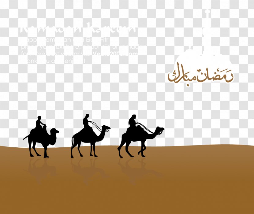 Ramadan Greeting Card Islam Eid Mubarak - Vector Desert Camel Transparent PNG