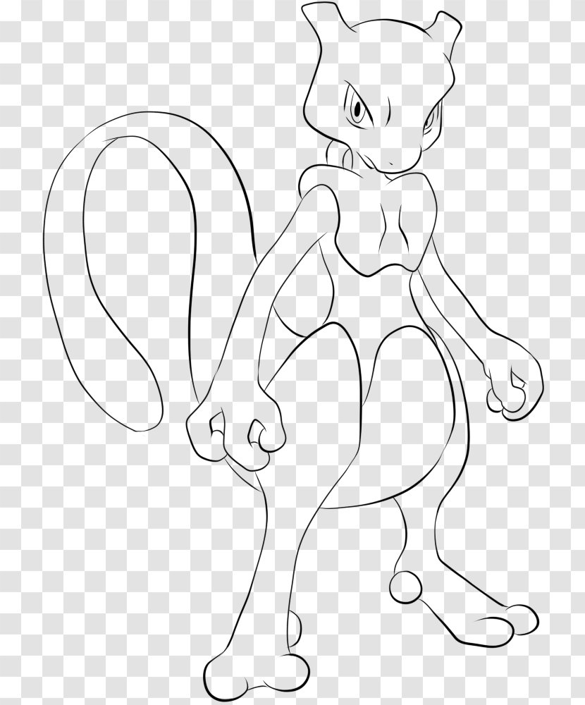 Mewtwo Drawing Pokémon Coloring Book Line Art - Heart Transparent PNG