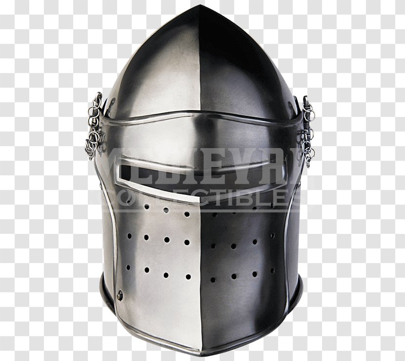 Visor Bascinet Helmet Barbute Knight - Steel Transparent PNG