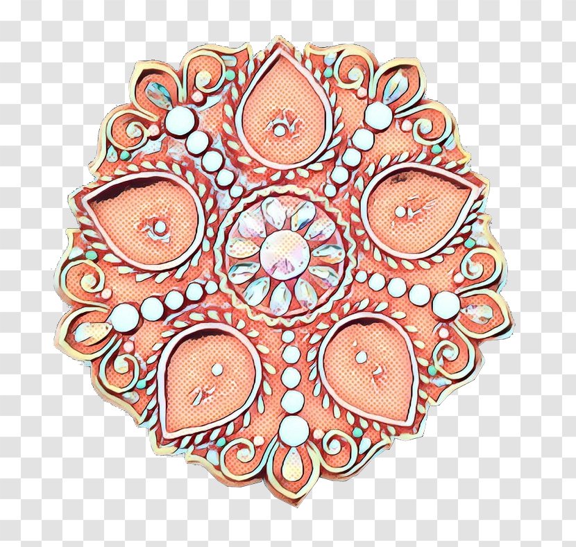 Pink Pattern Circle Ornament Textile - Peach Visual Arts Transparent PNG