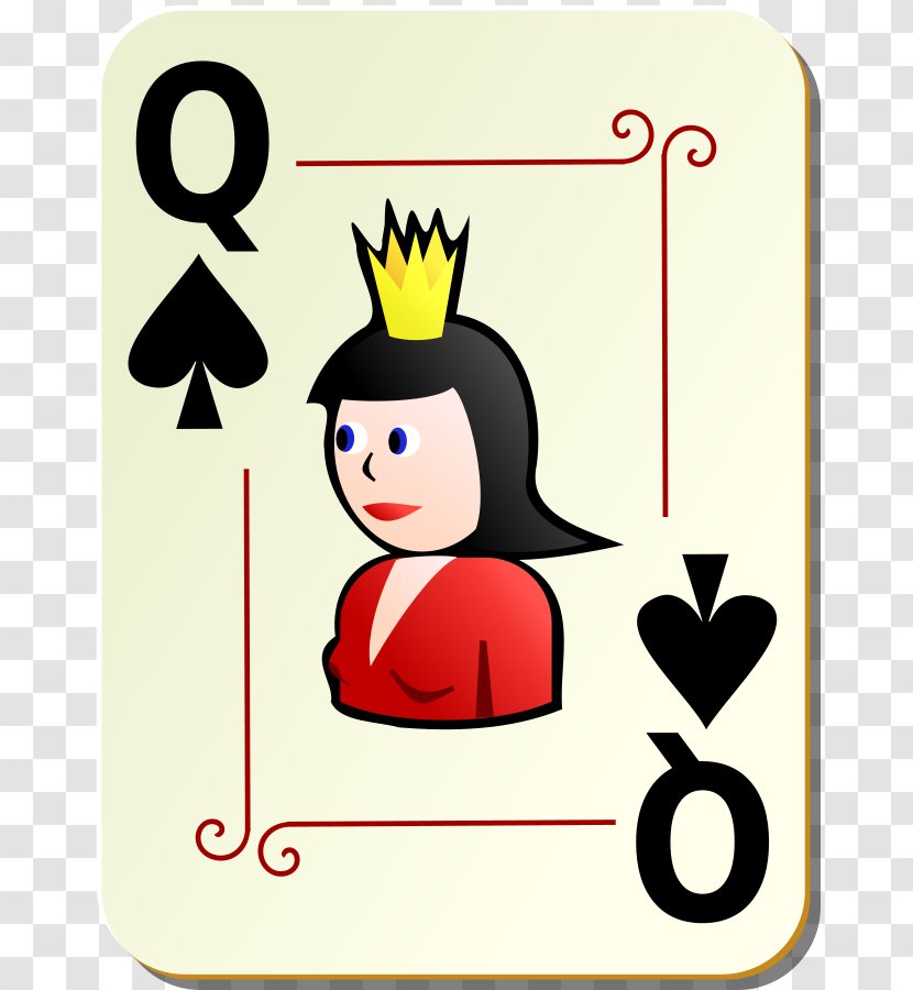 Queen Of Hearts Playing Card Clip Art - Ace Spades Clipart Transparent PNG