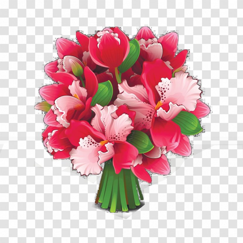 Flower Bouquet Euclidean Vector - Tulip - Red Transparent PNG