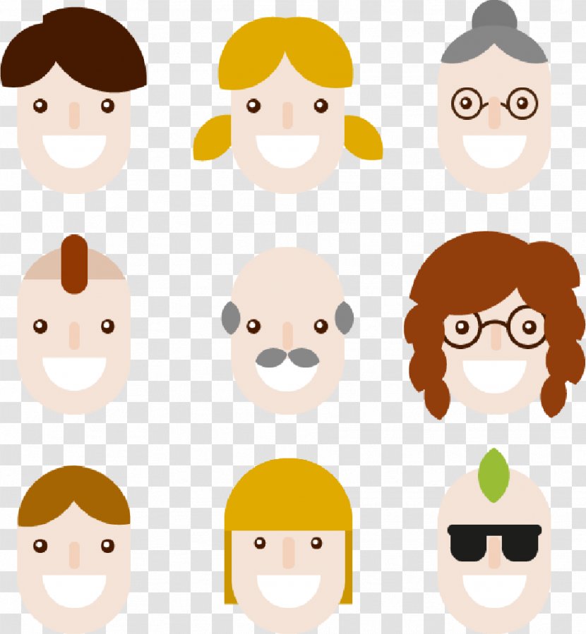 Cartoon Avatar Euclidean Vector - 9 Character Transparent PNG