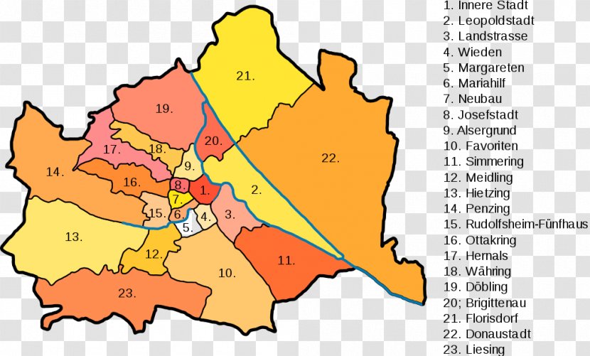 District Of Vienna Leopoldstadt Innere Stadt Bezirk Penzing - Catalan Wikipedia - City Border Transparent PNG