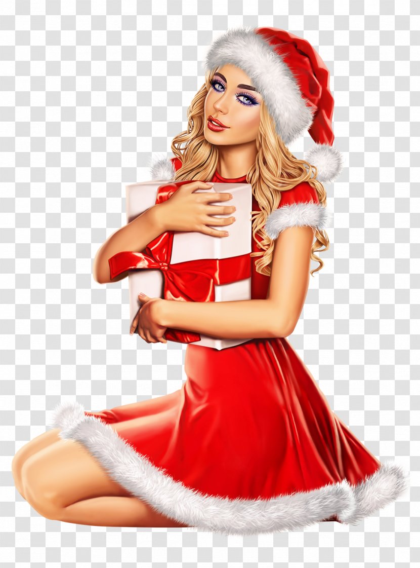Santa Claus Drawing - Blond - Christmas Eve Wig Transparent PNG