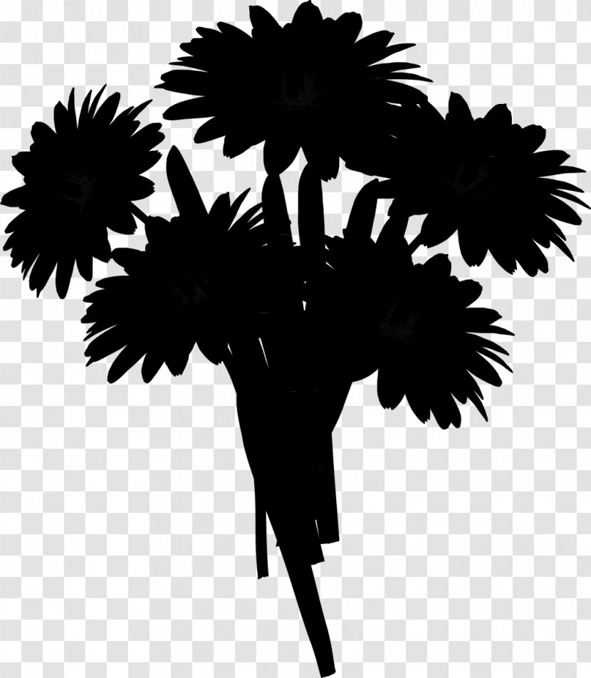 Palm Trees Silhouette Flower Leaf Branching - Daisy Family - Tree Transparent PNG