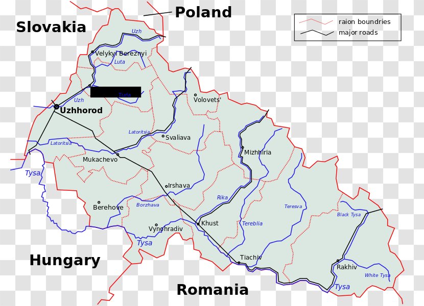 Zakarpattia Oblast Map Carpathian Ruthenia Carpatho-Ukraine Wikimedia Foundation - Ecoregion Transparent PNG