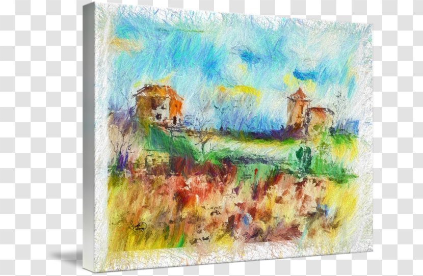 Watercolor Painting Modern Art Acrylic Paint - Country Side Transparent PNG