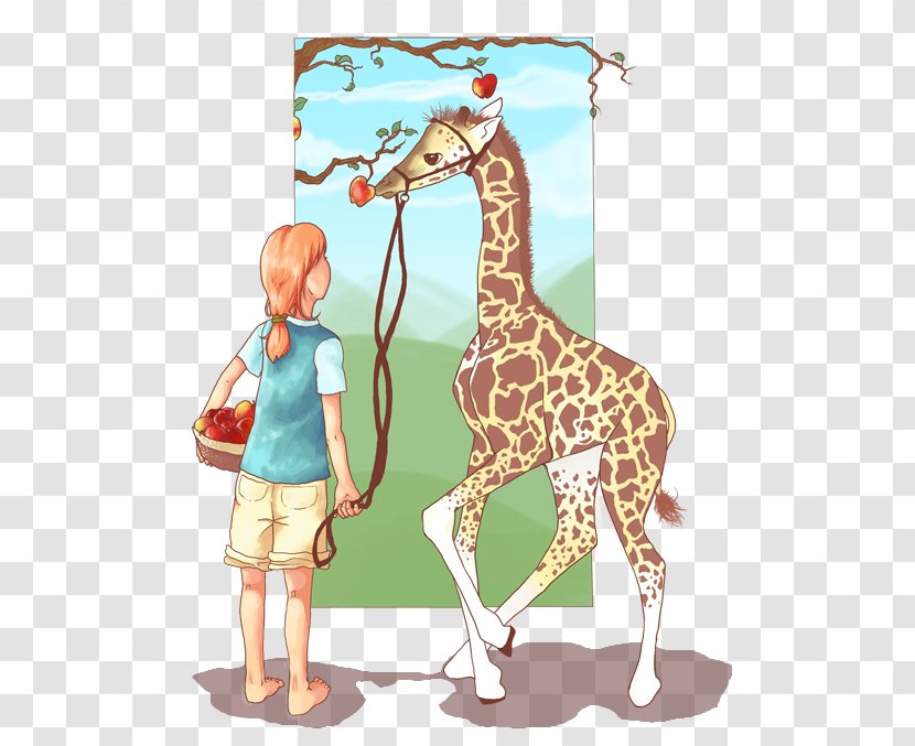 Giraffe Neck Cartoon Terrestrial Animal Transparent PNG