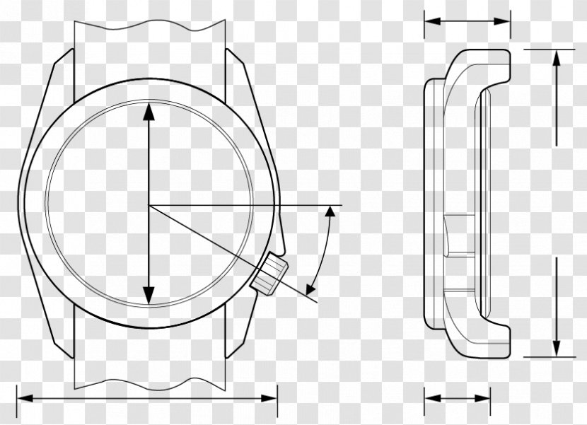 Technical Drawing Blueprint Watch Industrial Design - Structure Transparent PNG