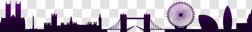 London Eye City Of Skyline Silhouette - Greater - Purple Bridge Construction Transparent PNG