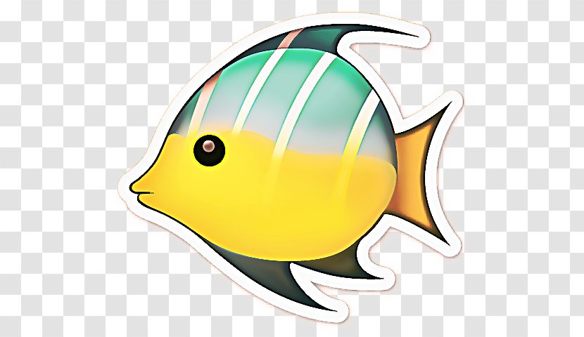 Emoji Sticker - Tropical Fish - Butterflyfish Yellow Transparent PNG