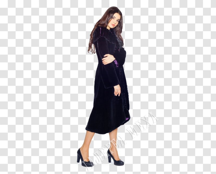 Little Black Dress Shoulder Sleeve Coat - Joint - Fur Transparent PNG