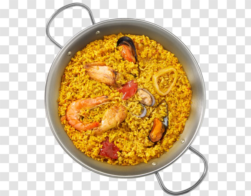 Paella Arroz Con Pollo Pilaf Squid As Food Recipe - Dish - Rice Transparent PNG