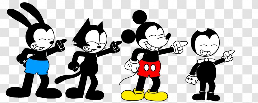 Oswald The Lucky Rabbit Mickey Mouse Felix Cat Bendy And Ink Machine Nightclub - Cartoon Transparent PNG