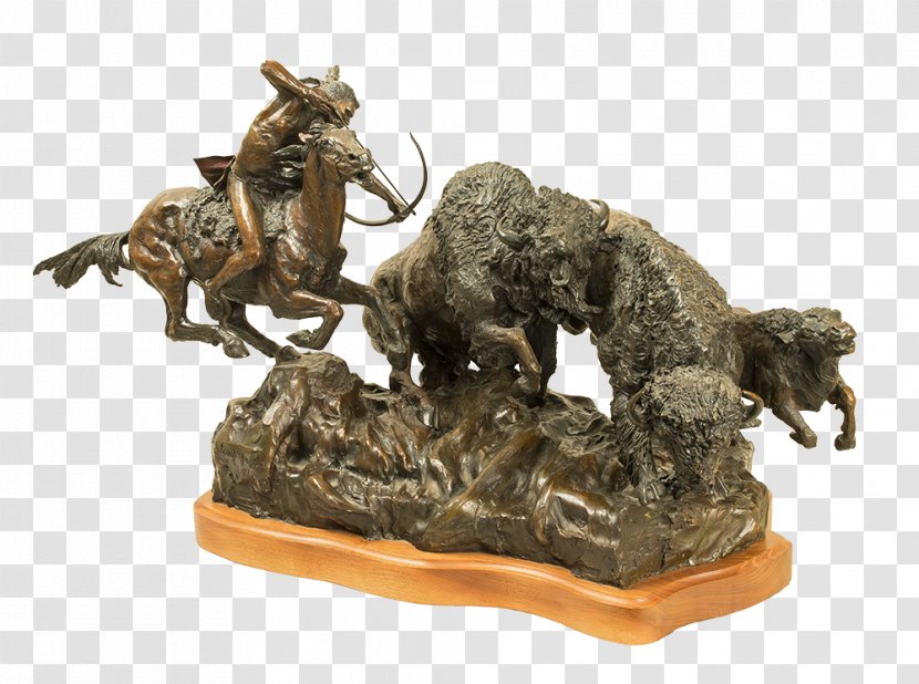 Bronze Sculpture Auction American Frontier Sales - Figurine - Buffalo Transparent PNG