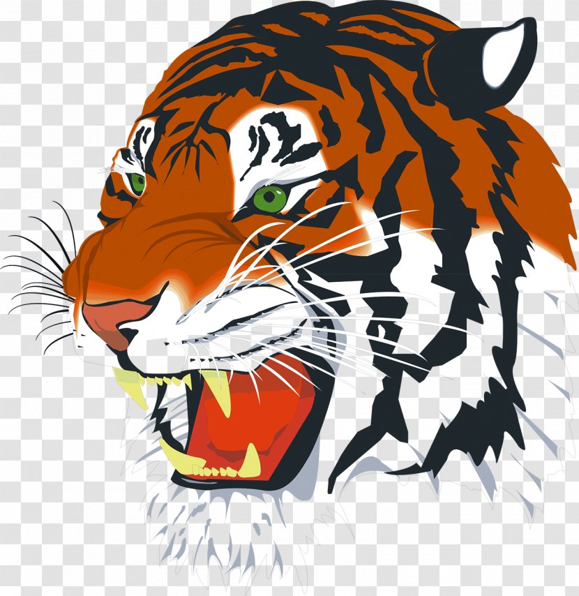 Vector Graphics Clip Art Illustration Bengal Tiger Image - Black - Tigre Transparent PNG