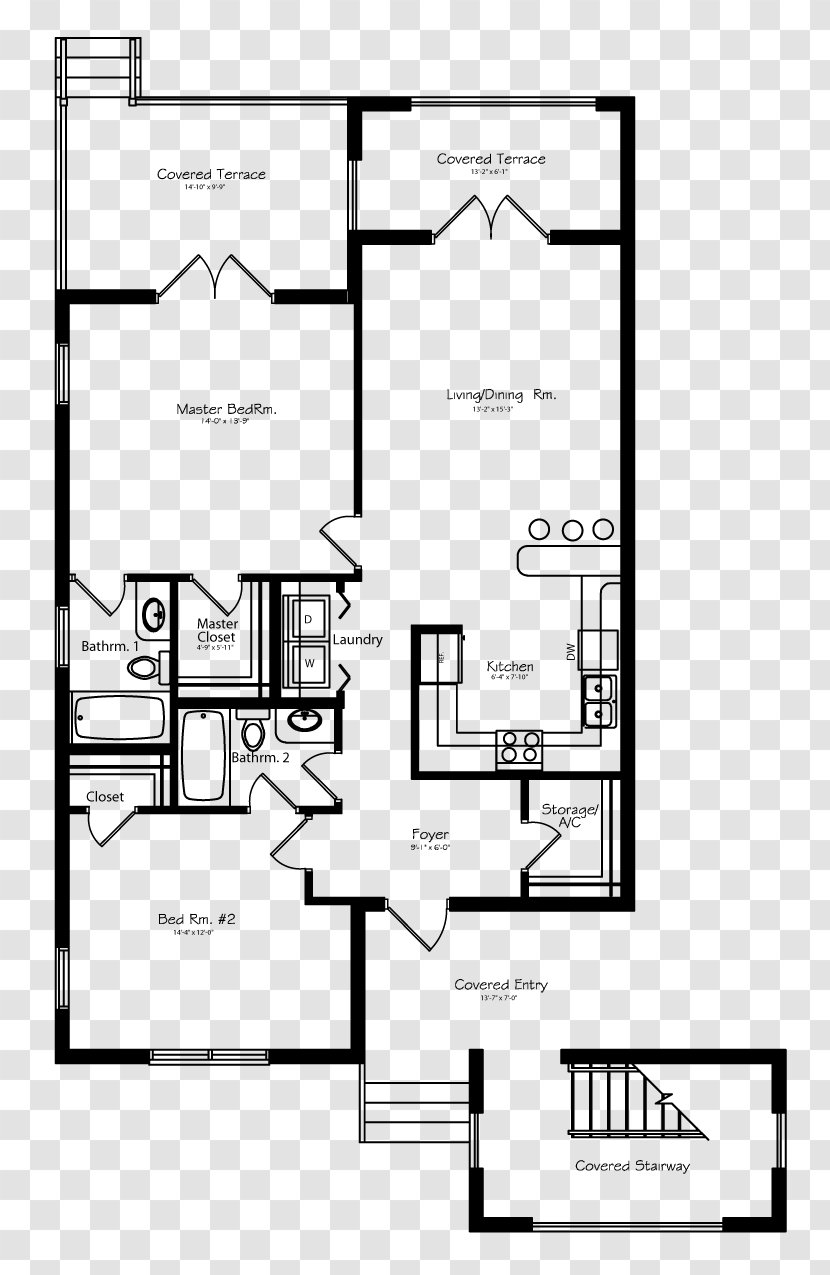 The Venetian Las Vegas West House Floor Plan Drawing - Black And White - European Tile Transparent PNG
