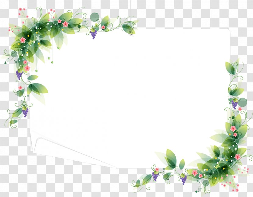 Flower Clip Art - Green - Border Transparent PNG