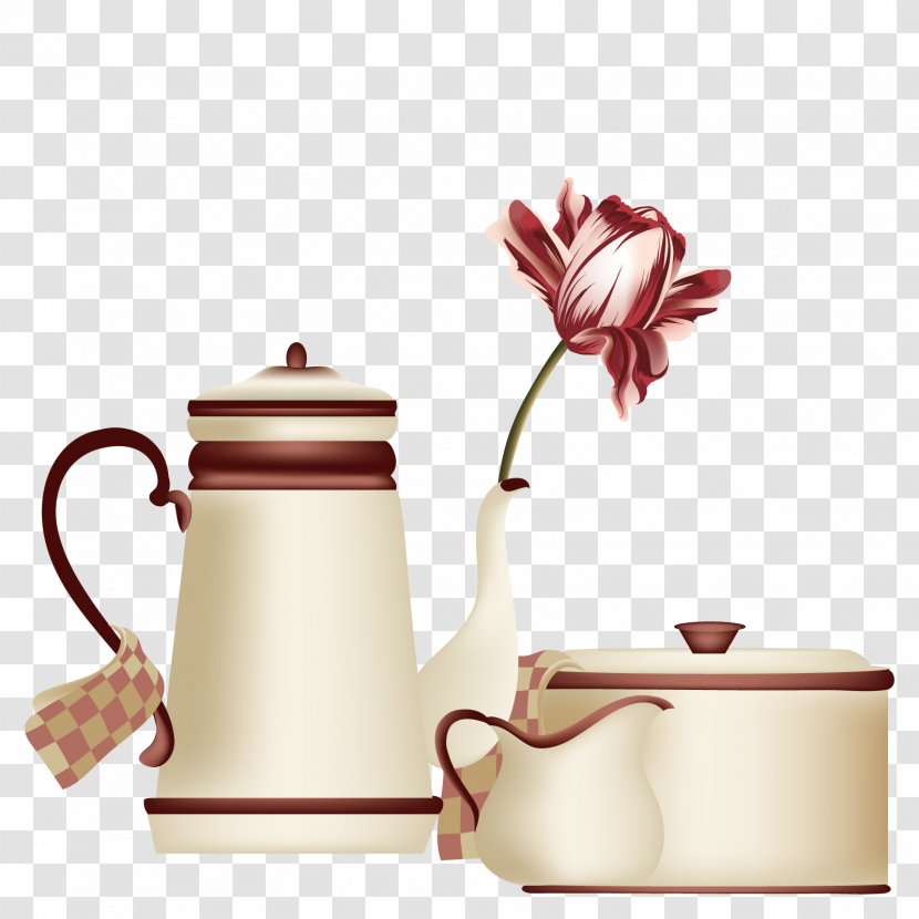 Teapot Coffee Cup Mug Drawing - Jug - Vector Tea Set Transparent PNG
