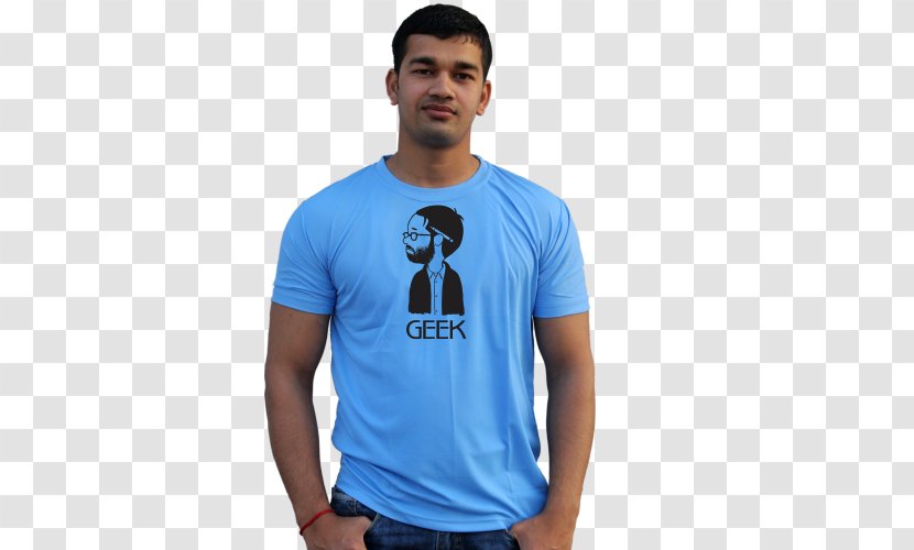 T-shirt Shoulder Sleeve - Electric Blue - T Shirt Nerd Transparent PNG