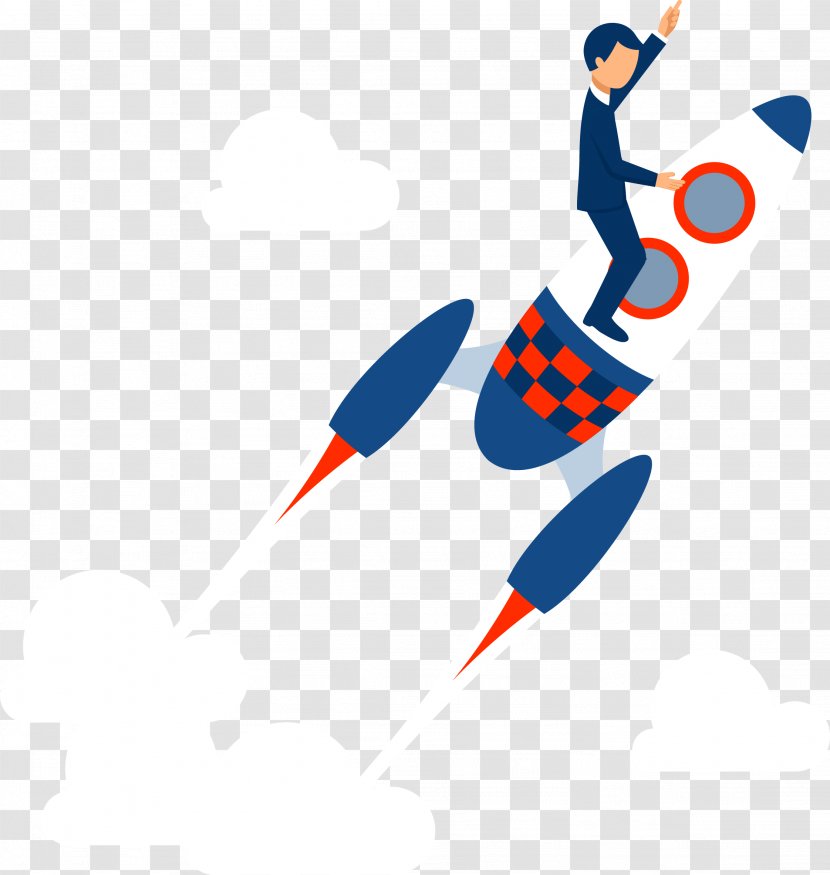Internet Software Icon - Consultant - Man Sitting On Rocket Transparent PNG