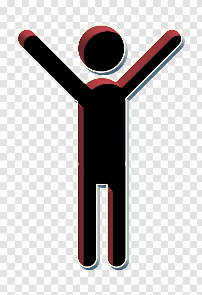 Humans 2 Icon Man Standing With Arms Up Icon People Icon Transparent PNG