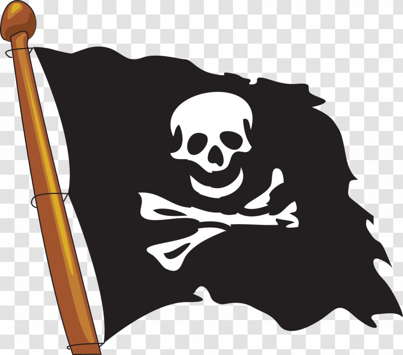 Piracy Jolly Roger - Flag - Vector Pirate Painted Transparent PNG