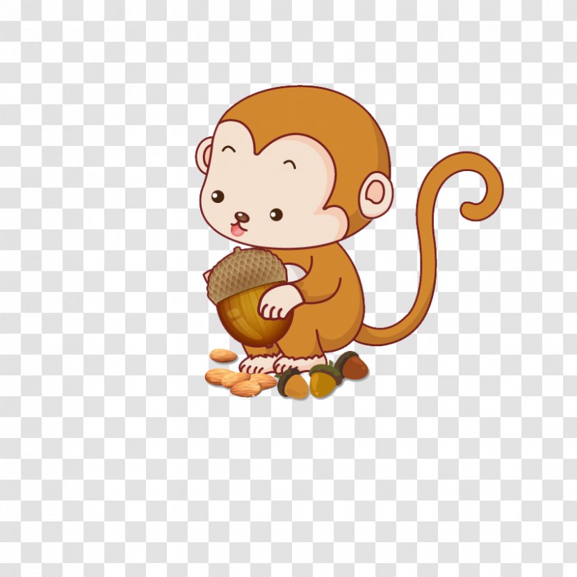 Cartoon Monkey Poster - Primate - Yellow Transparent PNG