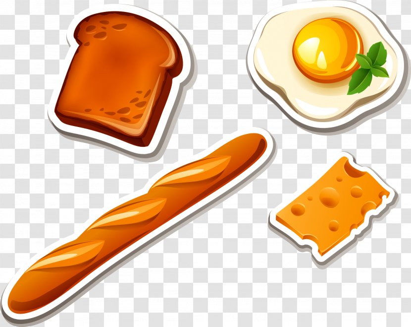 Breakfast Fried Egg Baguette Toast - Orange Transparent PNG