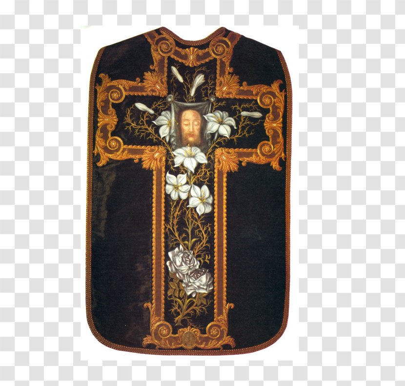 Lisieux Crucifix Vestment Chasuble Holy Card - Symbol - Painted Cross Transparent PNG