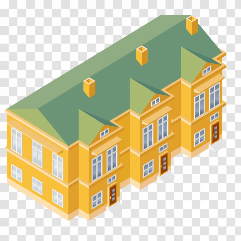 Isometric Projection House Building Clip Art - Pixel - Cartoon Apartment Transparent PNG