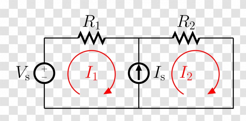 Mesh Analysis Operational Amplifier Electronic Circuit Electrical Network - Area - Thick Arrows Transparent PNG