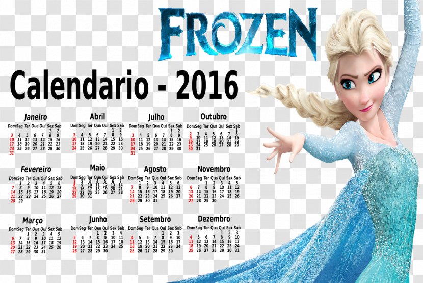 T-shirt Frozen Anna Calendar Elsa - Calendario 2018 Transparent PNG