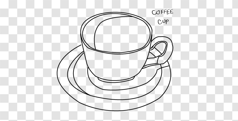 Coffee Cup Drawing Line Art Clip - Black And White - Area Transparent PNG