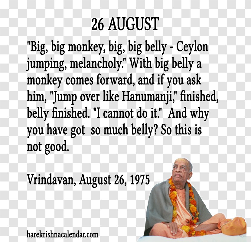 Quotation Hare Krishna Saying August - Happiness Transparent PNG