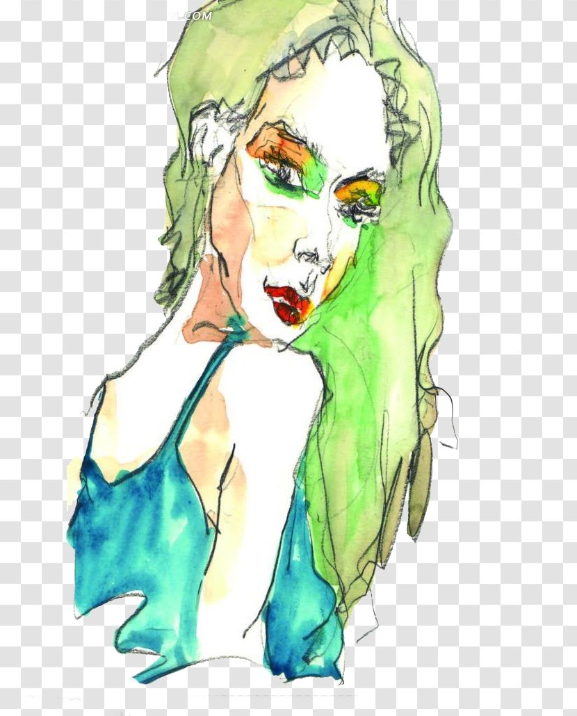 Watercolor Painting Drawing Art Illustration - Mythical Creature - Woman Transparent PNG