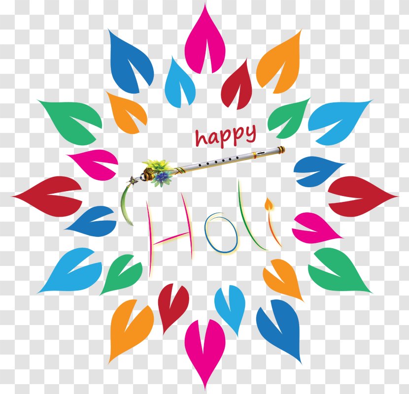 Petal Text Clip Art - Flower - Colorful HOLI Festival Transparent PNG