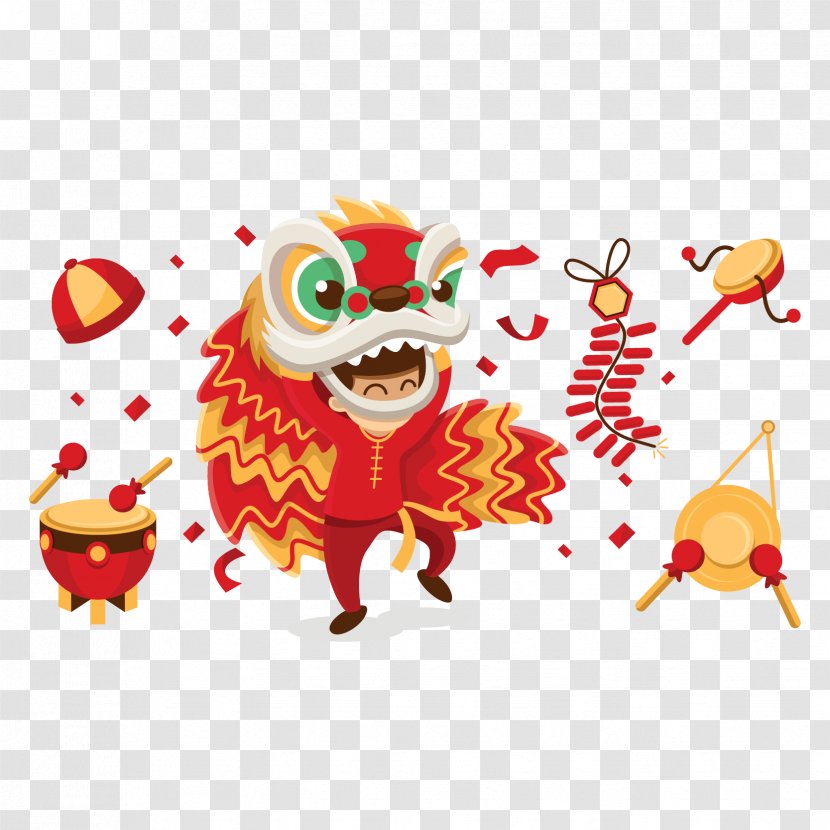 Lion Dance Chinese New Year Dragon - Guardian Lions - Vector Will Transparent PNG
