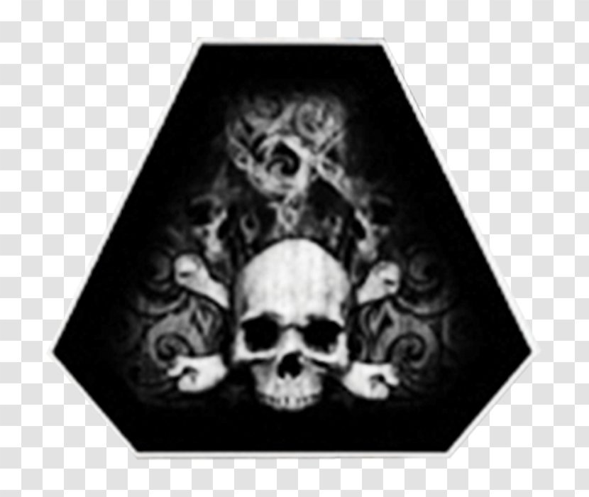 Skull White Black M - Bone Transparent PNG