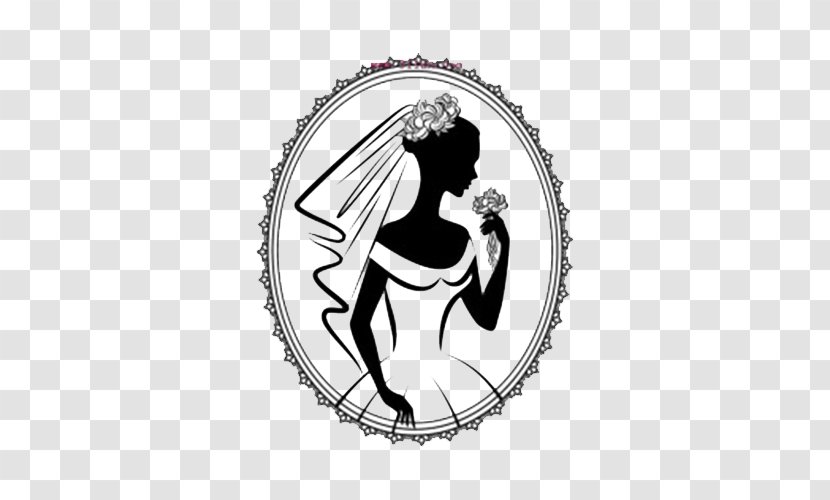 Wedding Invitation Bride Silhouette Drawing - Bridegroom - Cartoon Female Side Face Transparent PNG