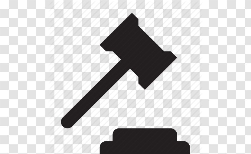 Judge Gavel Lawyer Court - Black And White - Icon Size Transparent PNG